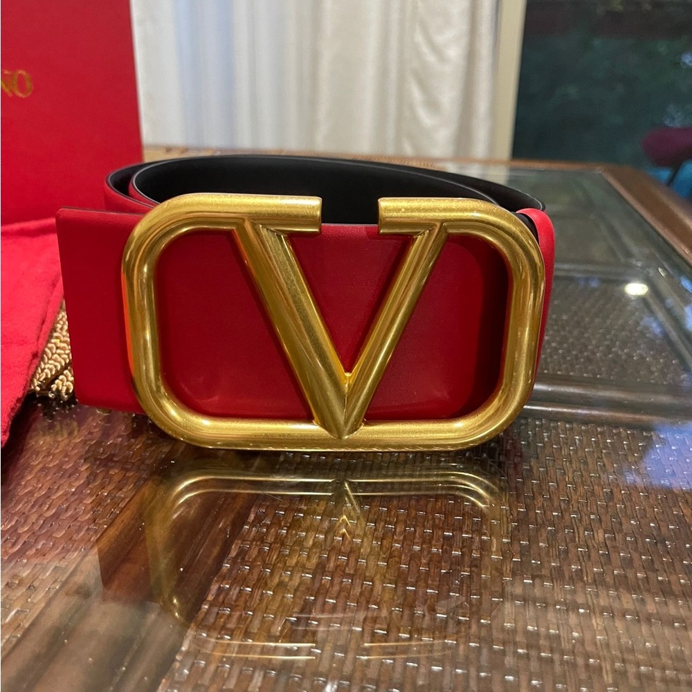 Valentino Bold Red and Gold Belt